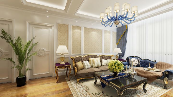 幸福花园134㎡欧式风格案例
